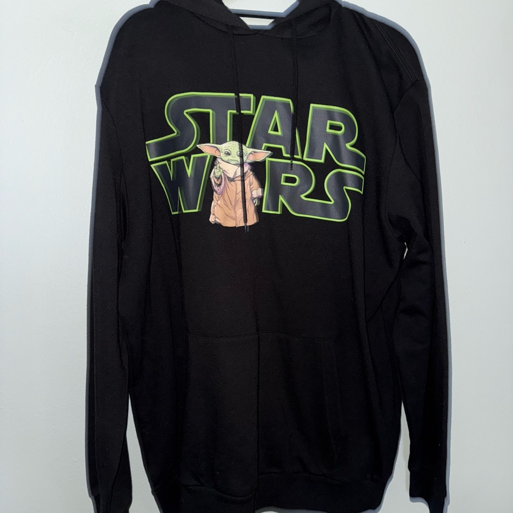 Star Wars Black Hoodie with Baby Yoda Graphic
